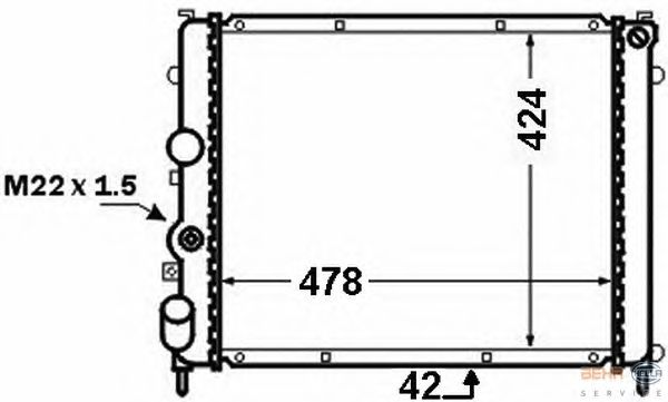 Радиатор, охлаждение двигателя HELLA 8MK 376 771-661