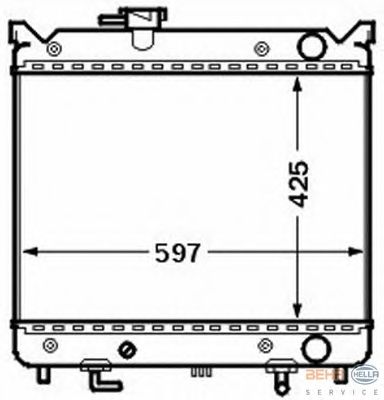 Радиатор, охлаждение двигателя HELLA 8MK 376 773-001