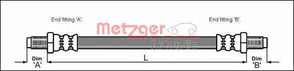 Тормозной шланг METZGER 4113255