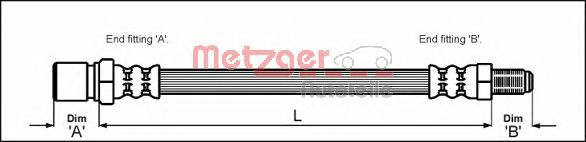 Тормозной шланг METZGER 4118415