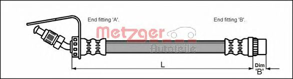 Тормозной шланг METZGER 4114762