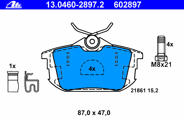 Тормозные колодки ATE 13.0460-2897.2