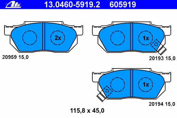 Тормозные колодки ATE 13.0460-5919.2