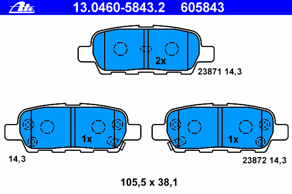 Тормозные колодки ATE 13.0460-5843.2