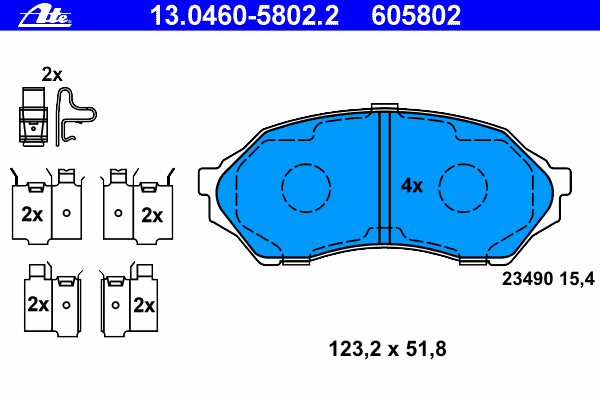 Тормозные колодки ATE 13.0460-5802.2