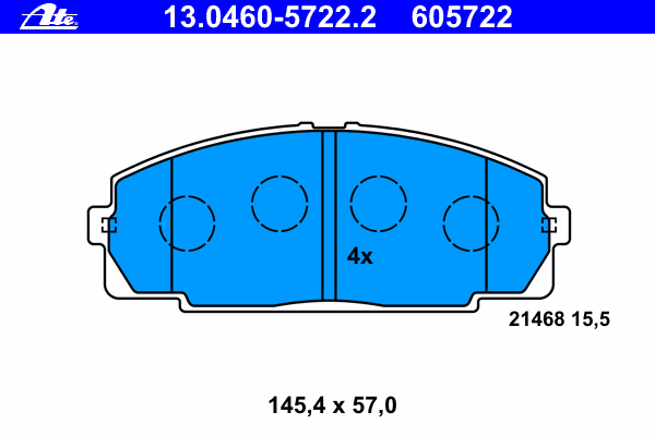 Тормозные колодки ATE 13.0460-5722.2