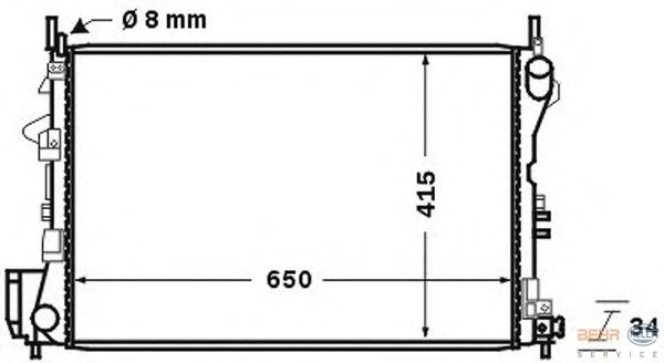 Радиатор, охлаждение двигателя BEHR HELLA SERVICE 8MK 376 726-751