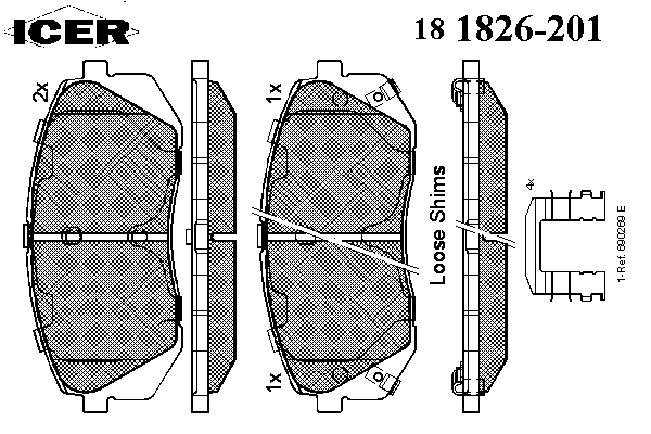 Гальмівні колодки ICER 181826-201