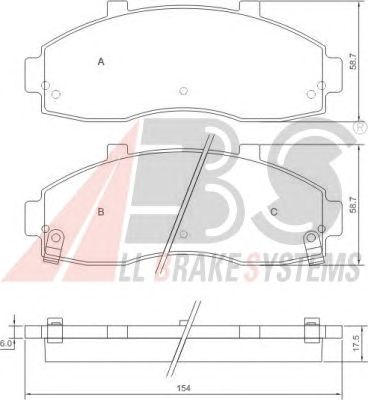 Тормозные колодки A.B.S. 37044