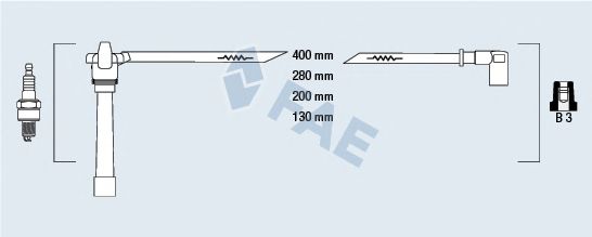 Комплект высоковольтных проводов FAE 85647