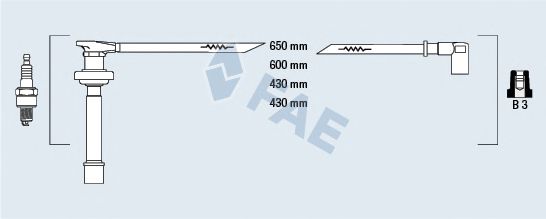 Комплект високовольтних проводів FAE 85861