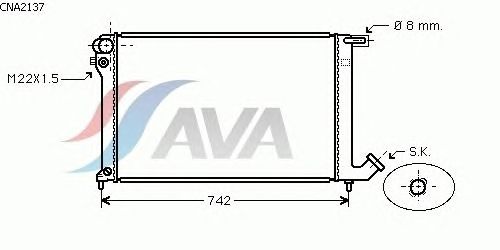 Радіатор, охолодження двигуна AVA QUALITY COOLING CNA2137