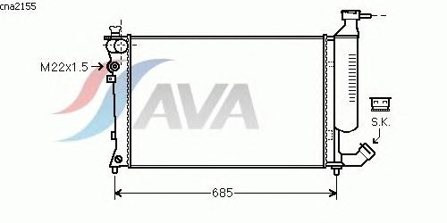 Радиатор, охлаждение двигателя AVA QUALITY COOLING CNA2155