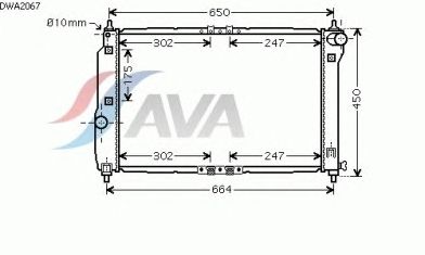 Радиатор, охлаждение двигателя AVA QUALITY COOLING DWA2067