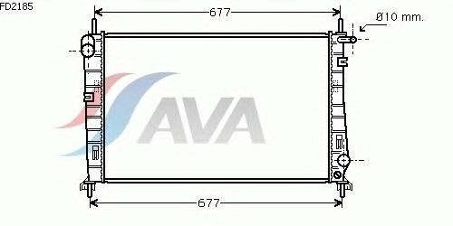 Радиатор, охлаждение двигателя AVA QUALITY COOLING FD2185
