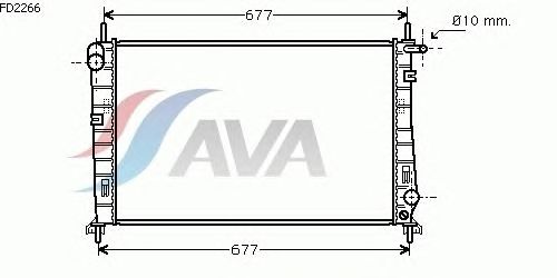 Радиатор, охлаждение двигателя AVA QUALITY COOLING FD2266