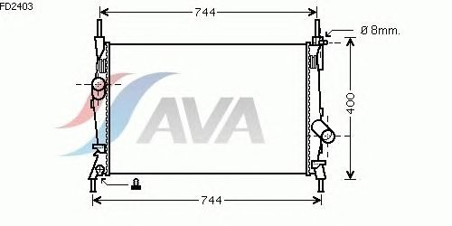 Радиатор, охлаждение двигателя AVA QUALITY COOLING FD2403