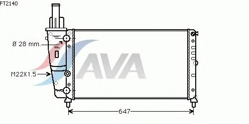 Радиатор, охлаждение двигателя AVA QUALITY COOLING FT2140