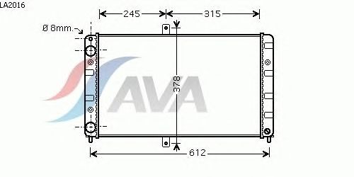 Радіатор, охолодження двигуна AVA QUALITY COOLING LA2016