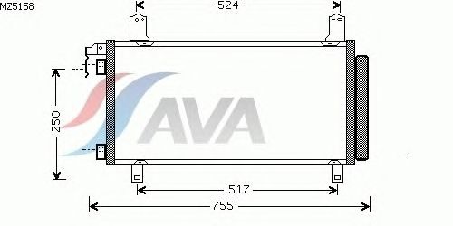 Радиатор кондиционера AVA QUALITY COOLING MZ5158