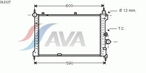 Радиатор, охлаждение двигателя AVA QUALITY COOLING OL2127