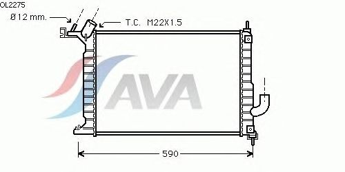 Радиатор, охлаждение двигателя AVA QUALITY COOLING OL2275