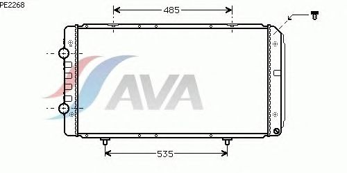 Радиатор, охлаждение двигателя AVA QUALITY COOLING PE2268