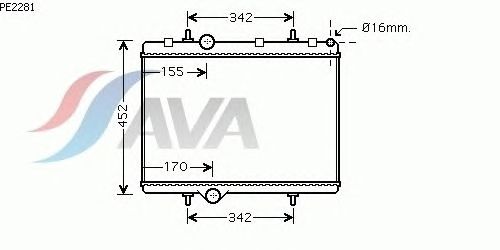 Радиатор, охлаждение двигателя AVA QUALITY COOLING PE2281