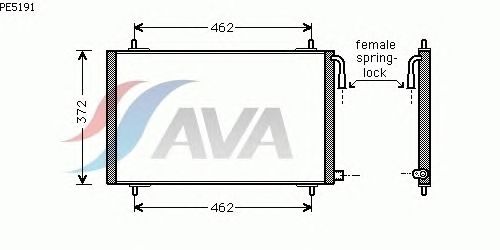 Радиатор кондиционера AVA QUALITY COOLING PE5191