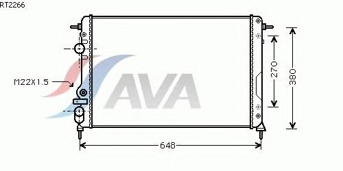 Радиатор, охлаждение двигателя AVA QUALITY COOLING RT2266