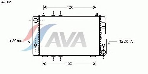 Радиатор, охлаждение двигателя AVA QUALITY COOLING SA2002