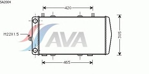 Радиатор, охлаждение двигателя AVA QUALITY COOLING SA2004