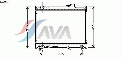 Радиатор, охлаждение двигателя AVA QUALITY COOLING SZ2047