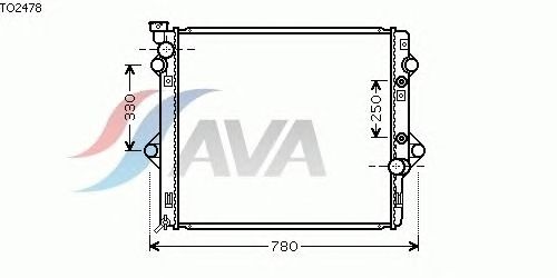 Радиатор, охлаждение двигателя AVA QUALITY COOLING TO2478