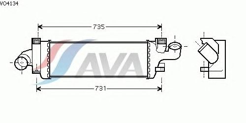 Интеркулер AVA QUALITY COOLING VO4134