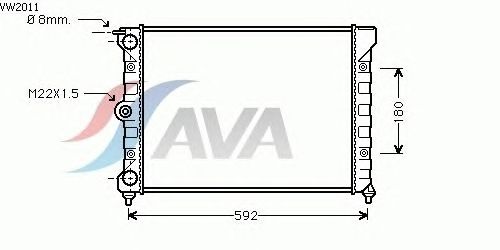 Радиатор, охлаждение двигателя AVA QUALITY COOLING VW2011