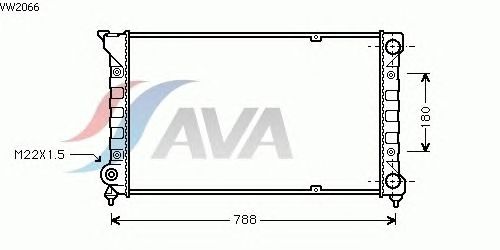 Радиатор, охлаждение двигателя AVA QUALITY COOLING VW2066