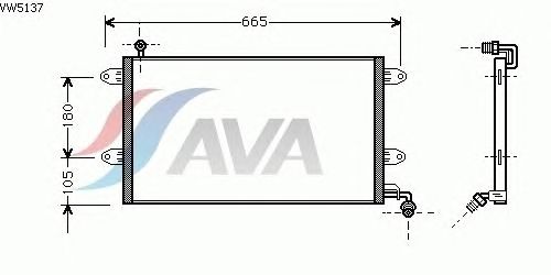 Радиатор кондиционера AVA QUALITY COOLING VW5137