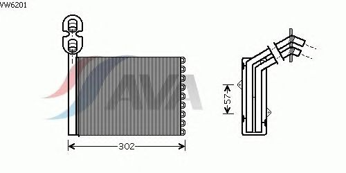 Радиатор отопителя AVA QUALITY COOLING VW6201