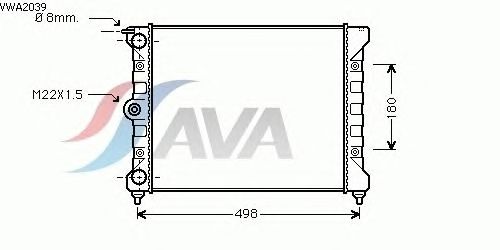 Радиатор, охлаждение двигателя AVA QUALITY COOLING VWA2039