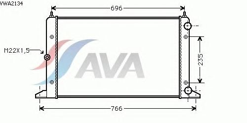 Радиатор, охлаждение двигателя AVA QUALITY COOLING VWA2134