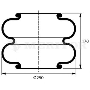 Пневмоподушка подвески MERITOR MLF8076