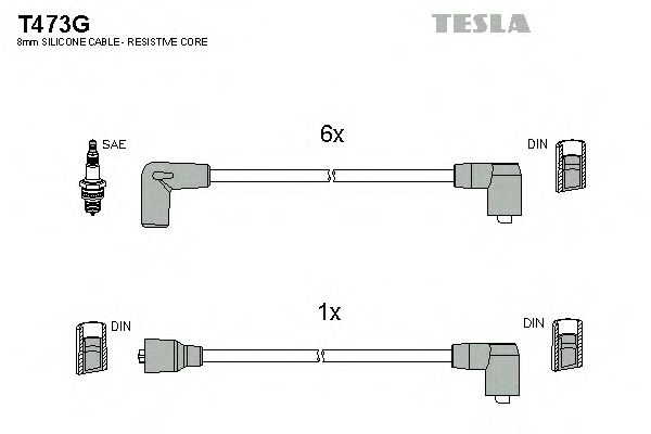 Комплект високовольтних проводів TESLA T473G
