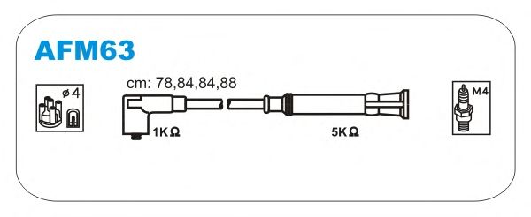 Комплект высоковольтных проводов JANMOR AFM63