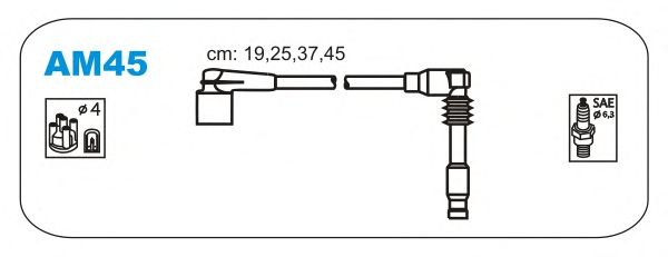 Комплект високовольтних проводів JANMOR AM45