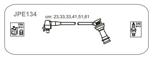 Комплект высоковольтных проводов JANMOR JPE134