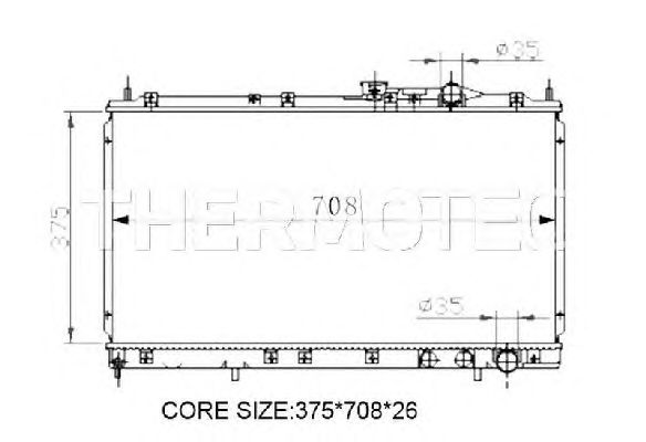 Радиатор, охлаждение двигателя THERMOTEC D75002TT
