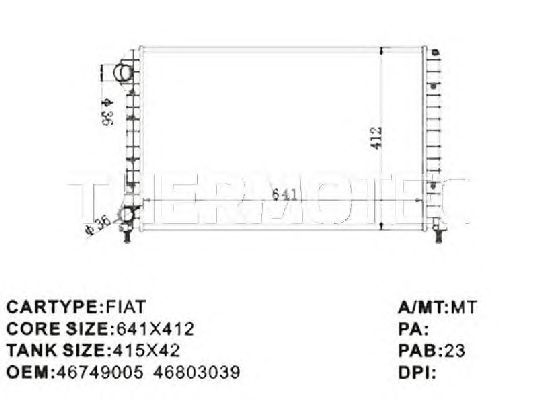 Радиатор, охлаждение двигателя THERMOTEC D7F021TT