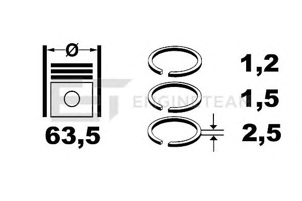 Поршневі кільця ET ENGINETEAM R1000600
