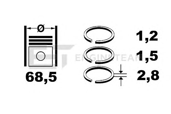 Поршневые кольца ET ENGINETEAM R1001200